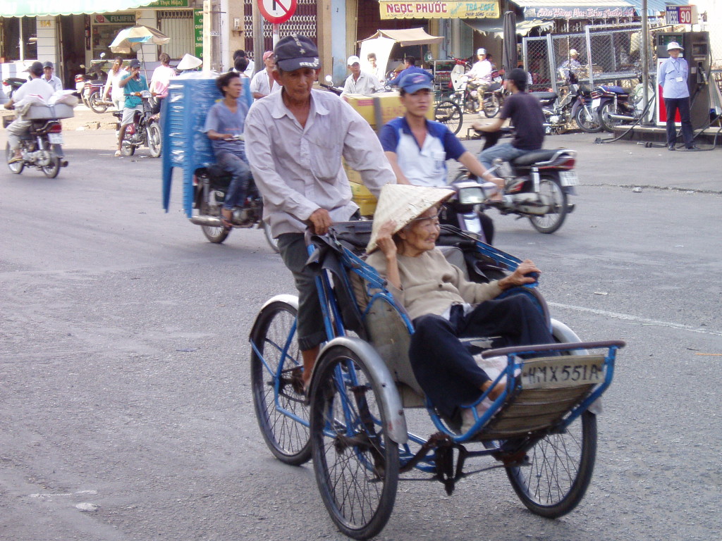 Rickshaw, muito comum no Vietnã