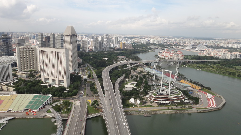 Área onde ocorre o GP de Cingapura de Fórmula 1, a corrida noturna